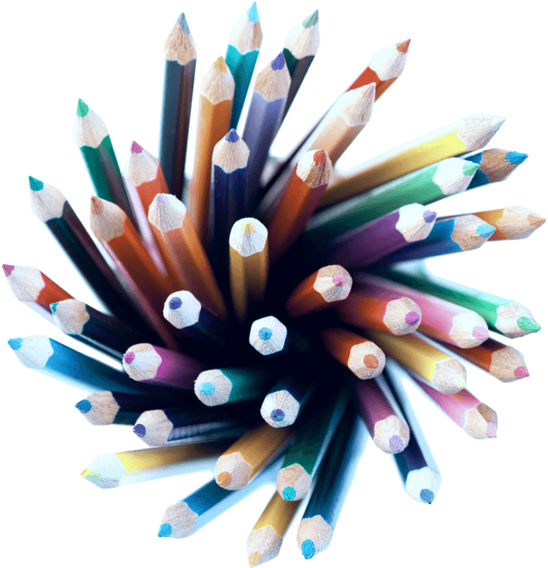 Bundle of colored pencils