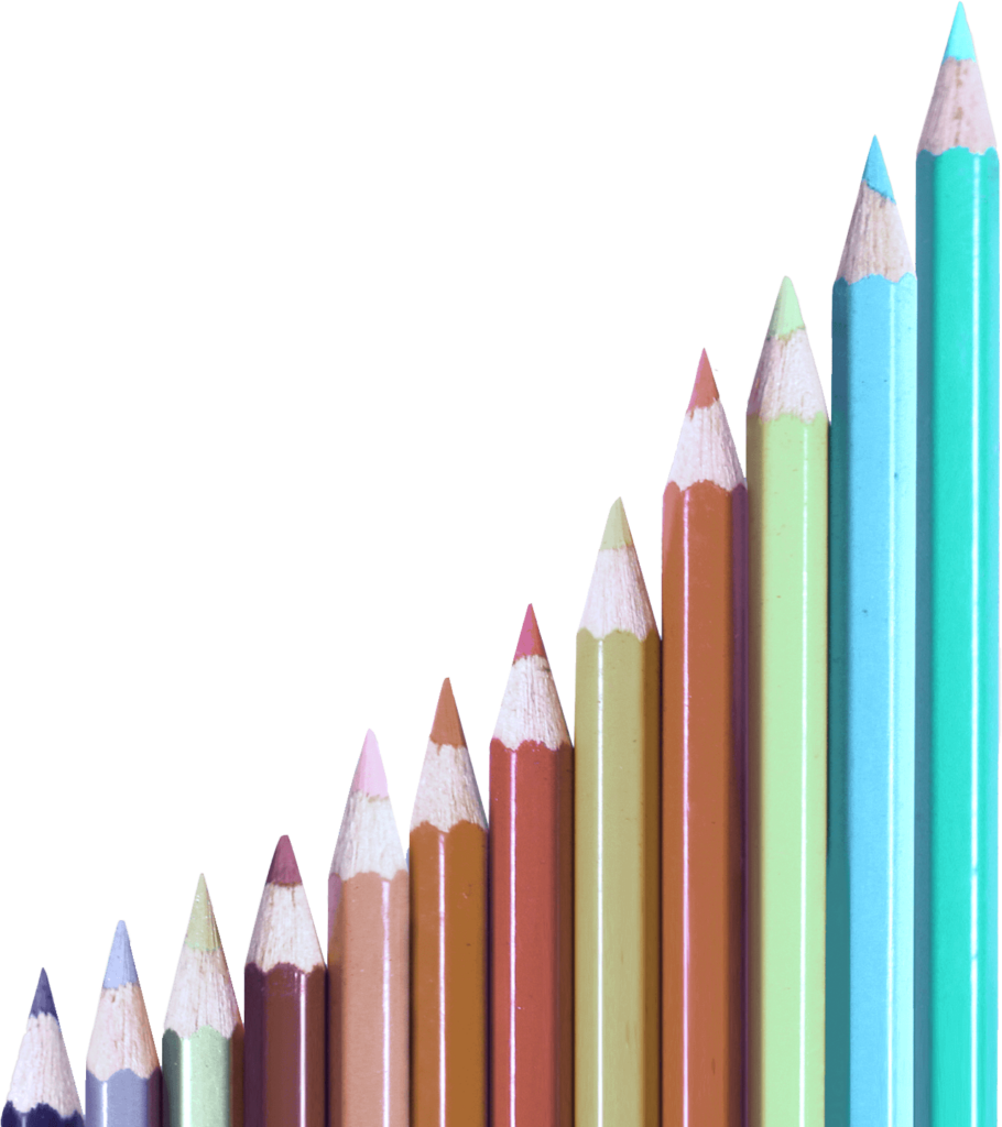 Chart of colored pencils